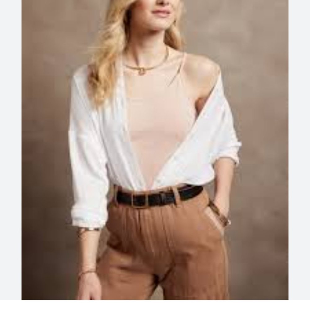 J. Crew Button down White Collared Shirt w Single Chest Pocket